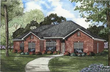 4-Bedroom, 1841 Sq Ft Southern House Plan - 153-1347 - Front Exterior