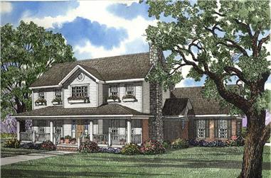 4-Bedroom, 2582 Sq Ft Country House Plan - 153-1349 - Front Exterior