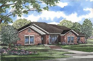 4-Bedroom, 2034 Sq Ft Country House Plan - 153-1350 - Front Exterior