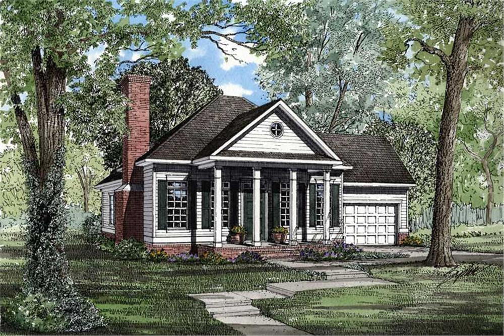 Front elevation of Small House Plans home (ThePlanCollection: House Plan #153-1354)