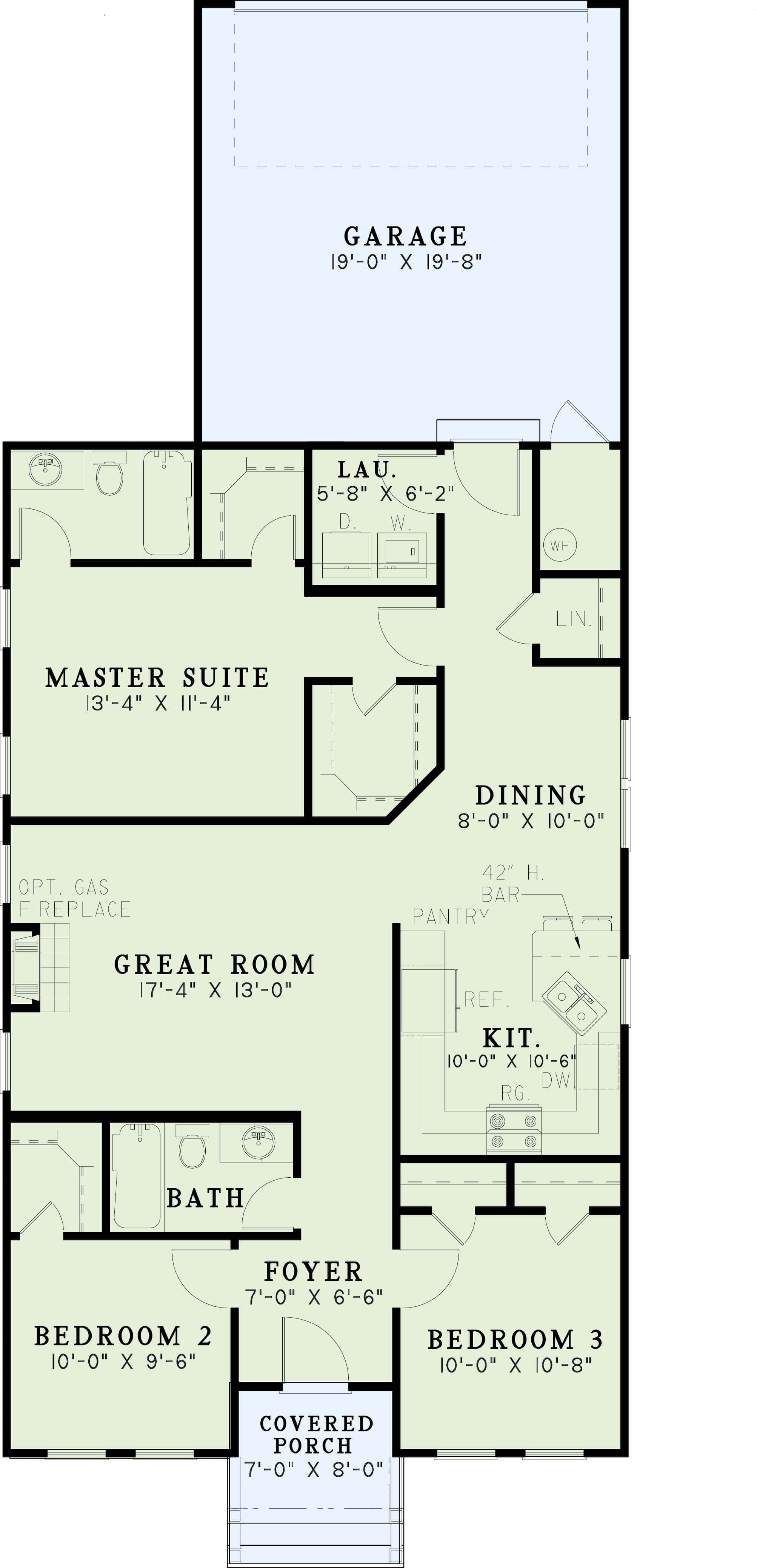 Main Level of Country Plan #153-1367