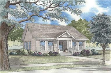 3-Bedroom, 1260 Sq Ft Country Home Plan - 153-1367 - Main Exterior