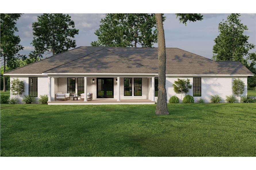 Rear View of this 4-Bedroom,1913 Sq Ft Plan -153-1377