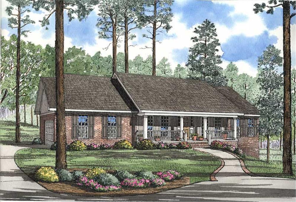 Front elevation of Country home (ThePlanCollection: House Plan #153-1389)