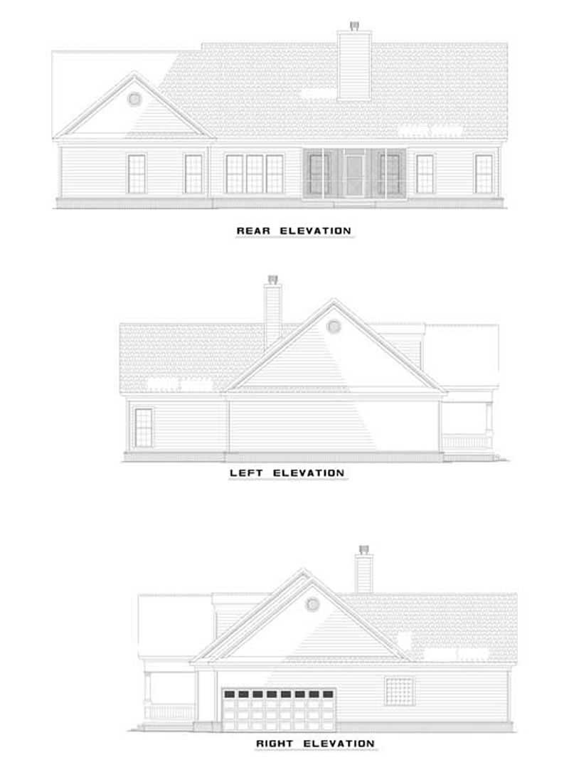 Home Plan Rear Elevation of this 3-Bedroom,1999 Sq Ft Plan -153-1402