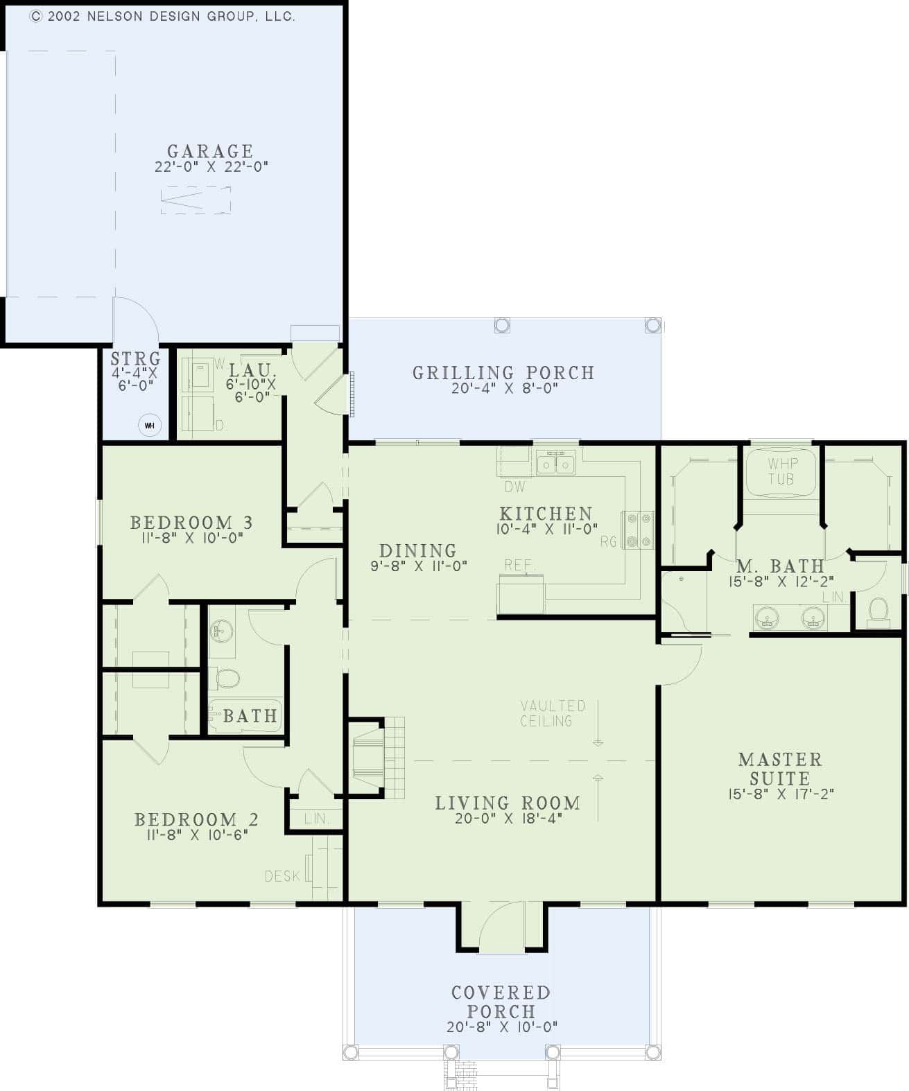 Floor Plan First Story of Ranch Plan #153-1404