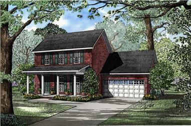 3-Bedroom, 1595 Sq Ft Southern House Plan - 153-1412 - Front Exterior