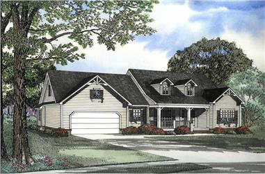4-Bedroom, 2169 Sq Ft Country House Plan - 153-1418 - Front Exterior