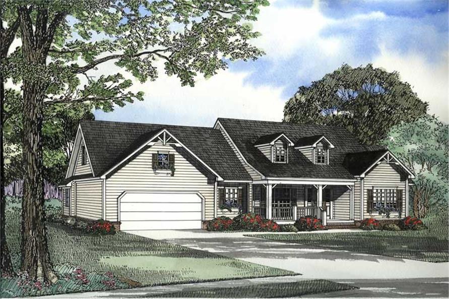 Front elevation of Country home (ThePlanCollection: House Plan #153-1418)