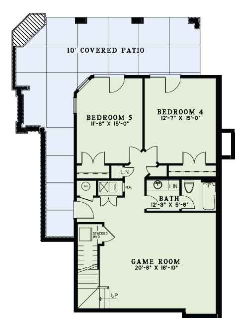 Basement of Craftsman Plan #153-1427