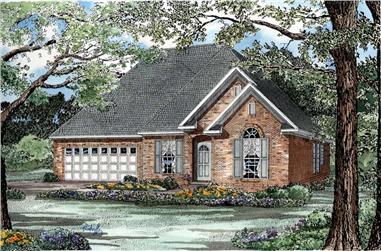 3-Bedroom, 1359 Sq Ft Country House Plan - 153-1434 - Front Exterior