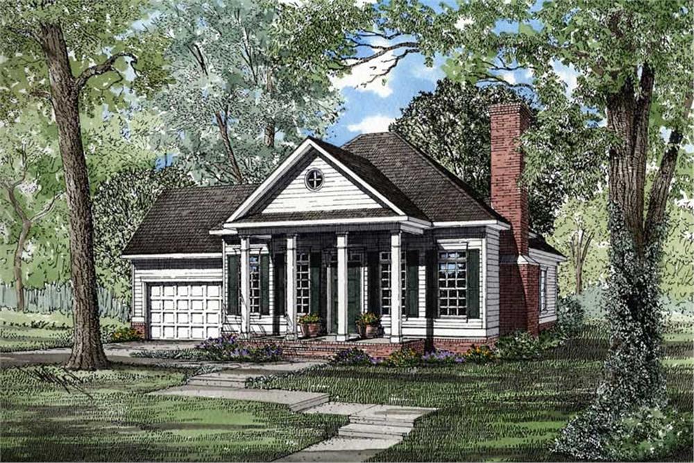 Front elevation of Small House Plans home (ThePlanCollection: House Plan #153-1437)