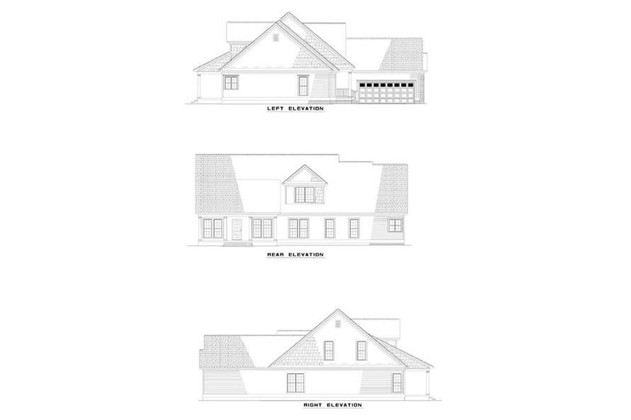 Home Plan Rear Elevation of this 5-Bedroom,2379 Sq Ft Plan -153-1438