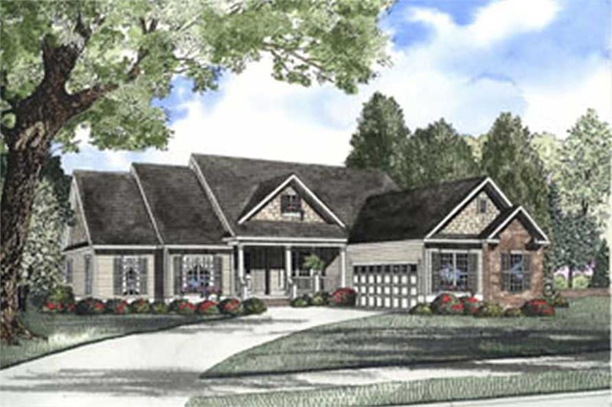 Front elevation of Southern home (ThePlanCollection: House Plan #153-1438)