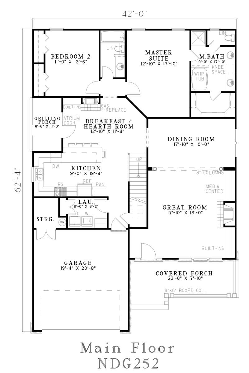 Floor Plan First Story of Craftsman Plan #153-1447