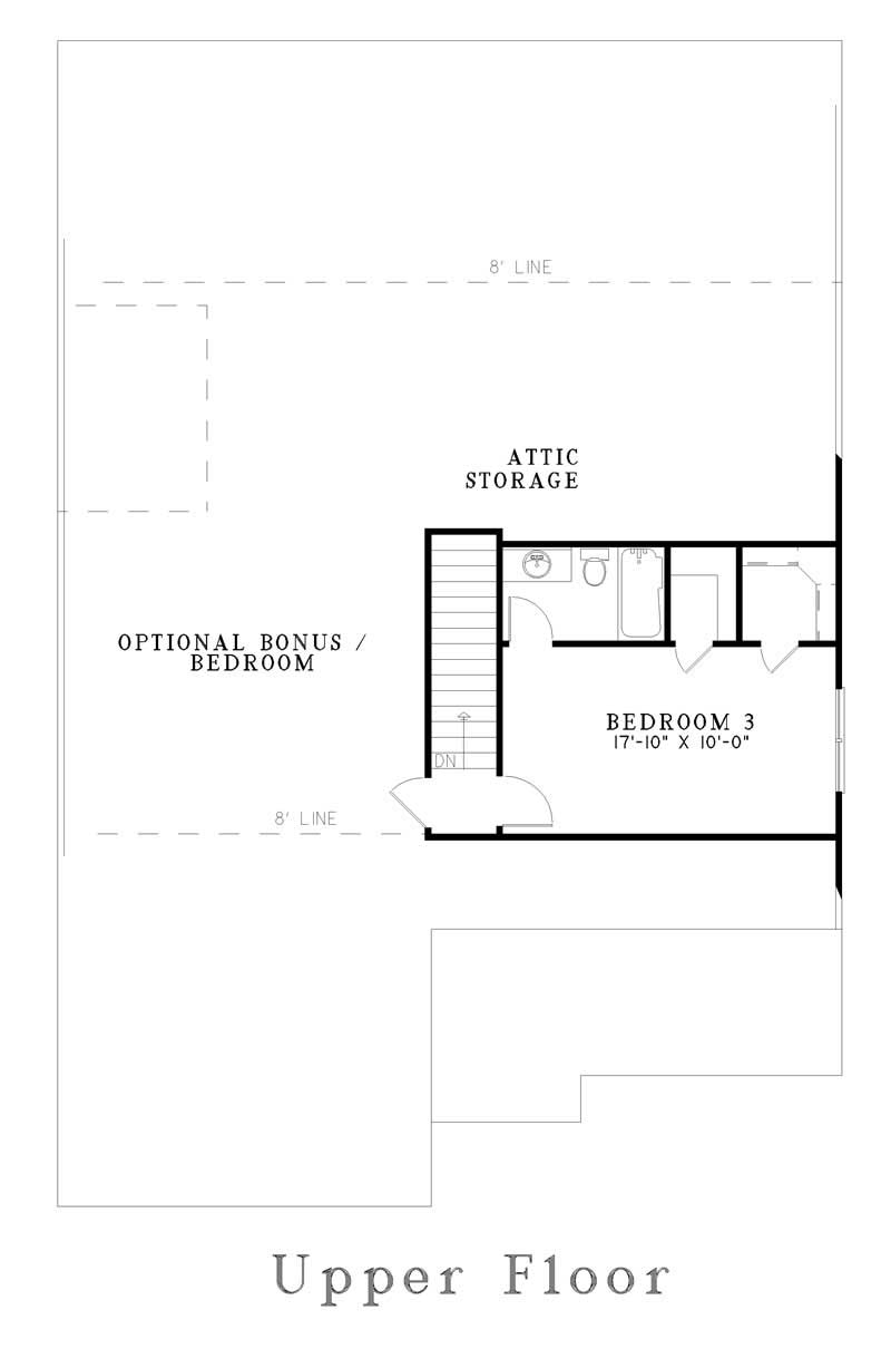 Floor Plan Second Story of Craftsman Plan #153-1447