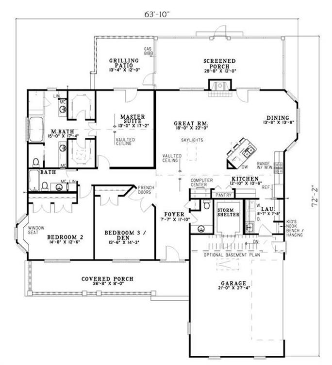 3 Bedrm 2131 Sq Ft Country House Plan 153 1464