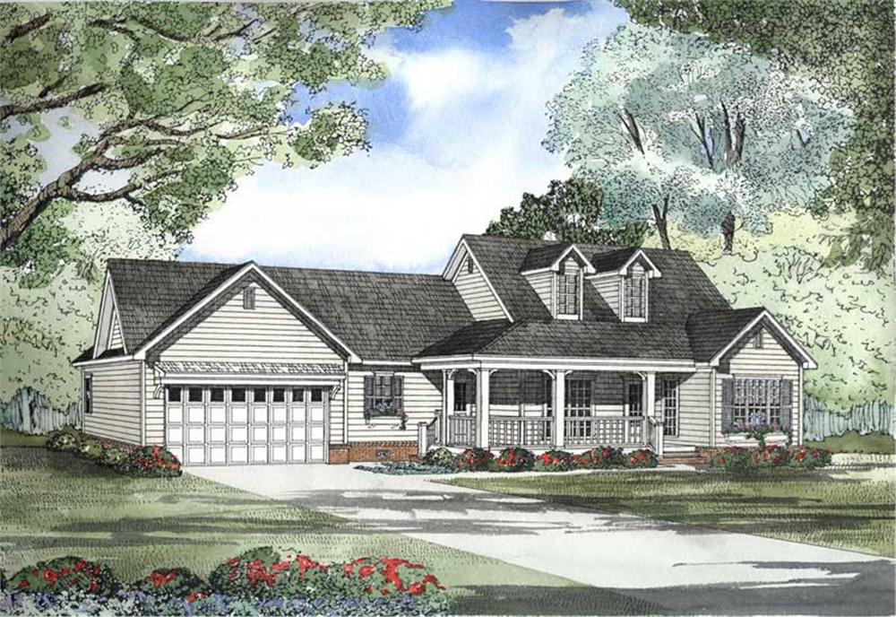 This is a beautiful rendering of these Cape Cod House Plans.