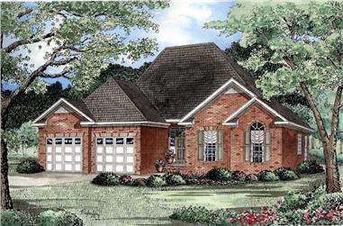 3-Bedroom, 1395 Sq Ft Country Home Plan - 153-1485 - Main Exterior