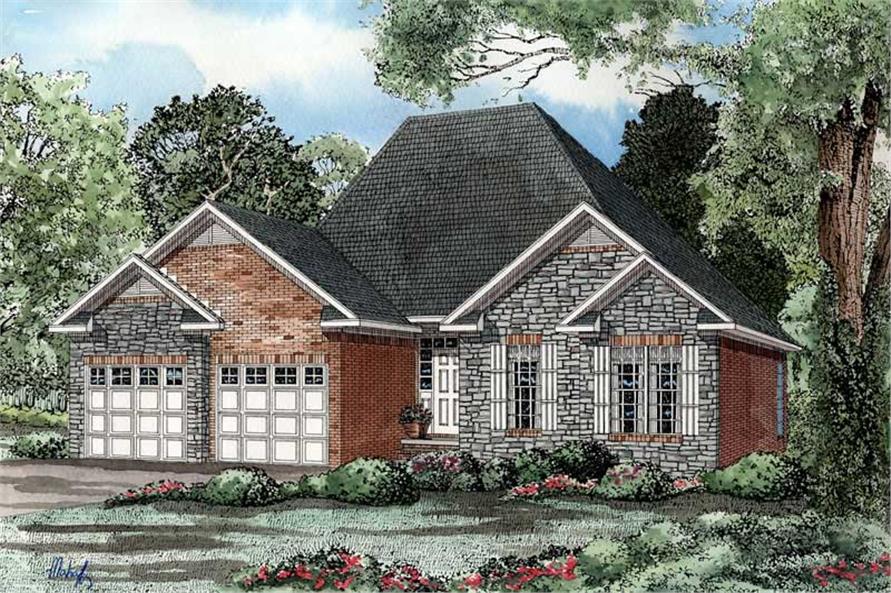 Front elevation of Country home (ThePlanCollection: House Plan #153-1489)