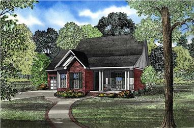 3-Bedroom, 1289 Sq Ft Small House Plans - 153-1495 - Main Exterior