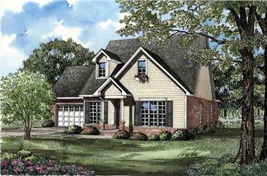 3-Bedroom, 1771 Sq Ft Southern House Plan - 153-1497 - Front Exterior