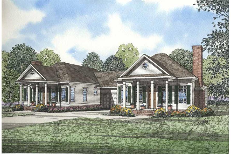 Front elevation of Multi-Unit home (ThePlanCollection: House Plan #153-1549)