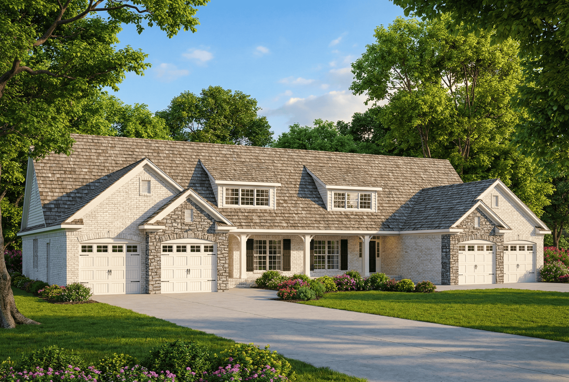 Front elevation of Multi-Unit home (ThePlanCollection: House Plan #153-1578)