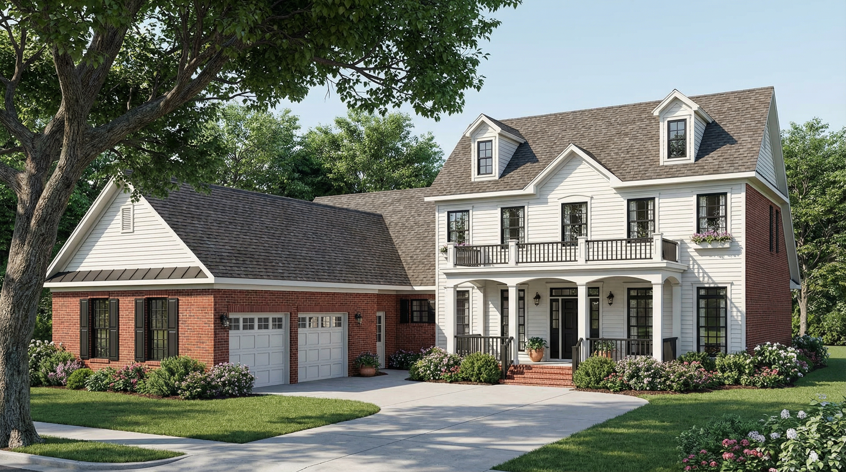 Colonial home (ThePlanCollection: Plan #153-1580)