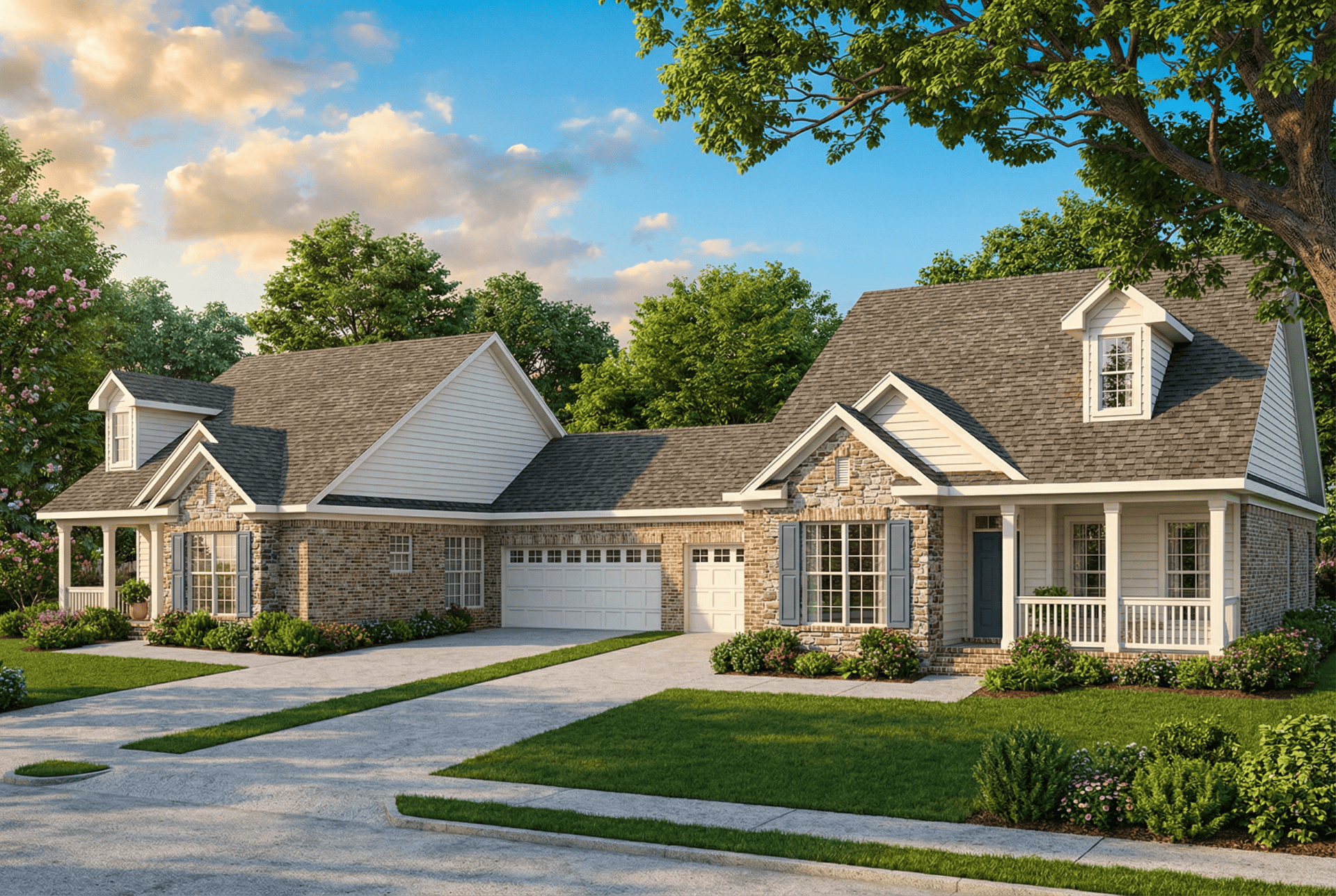 Front elevation of Multi-Unit home (ThePlanCollection: House Plan #153-1594)