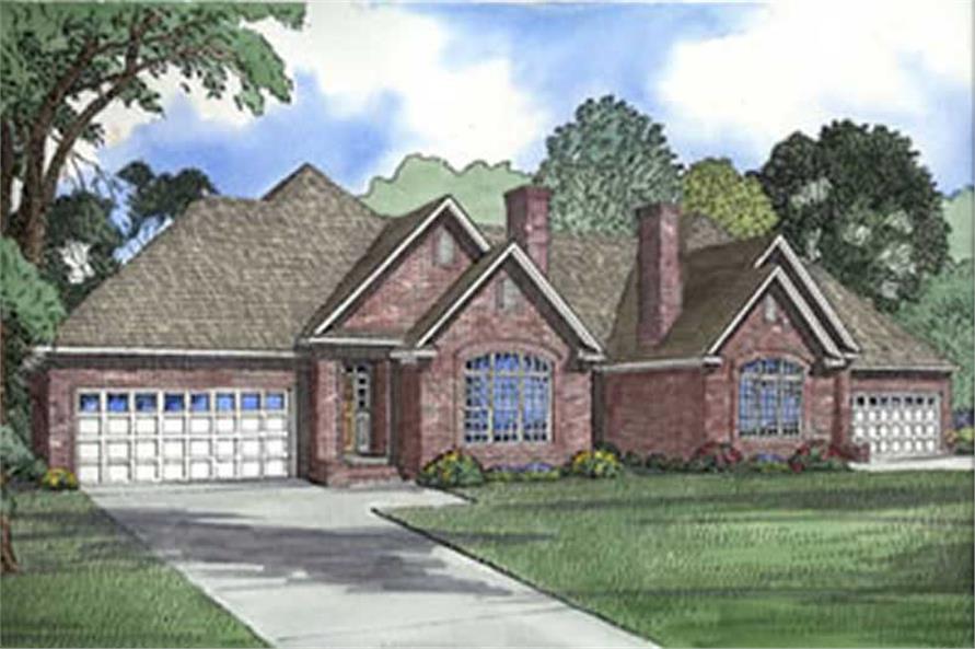 Front elevation of Multi-Unit home (ThePlanCollection: House Plan #153-1596)