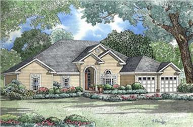 4-Bedroom, 2554 Sq Ft French Home Plan - 153-1600 - Main Exterior