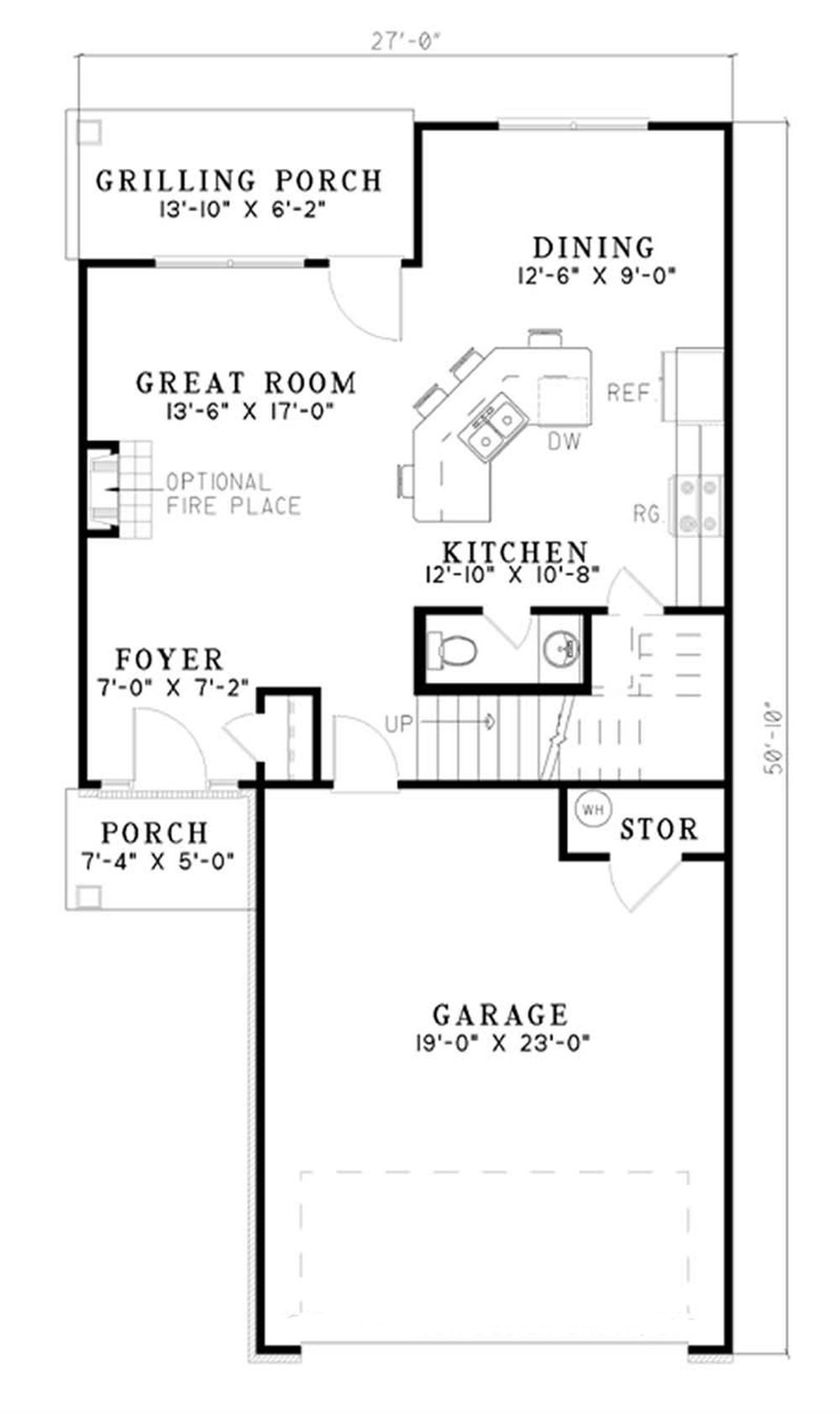 Floor Plan First Story of Country Plan #153-1606