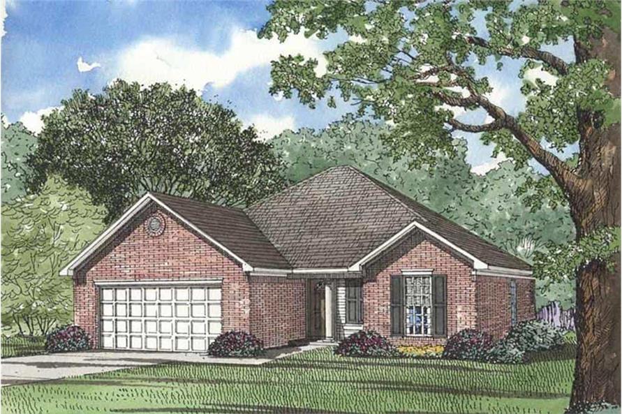 Right Side View of this 3-Bedroom, 1382 Sq Ft Plan - 153-1608