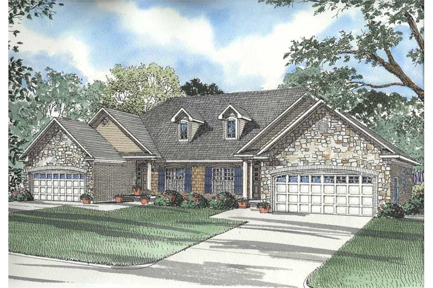 Front elevation of Country home (ThePlanCollection: House Plan #153-1623)