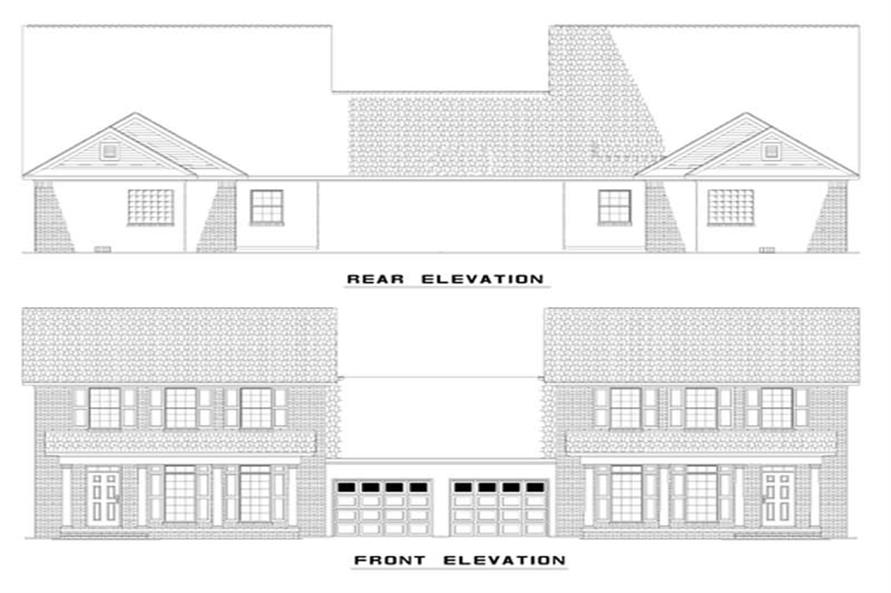 Home Plan Rear Elevation of this 6-Bedroom,1589 Sq Ft Plan -153-1624