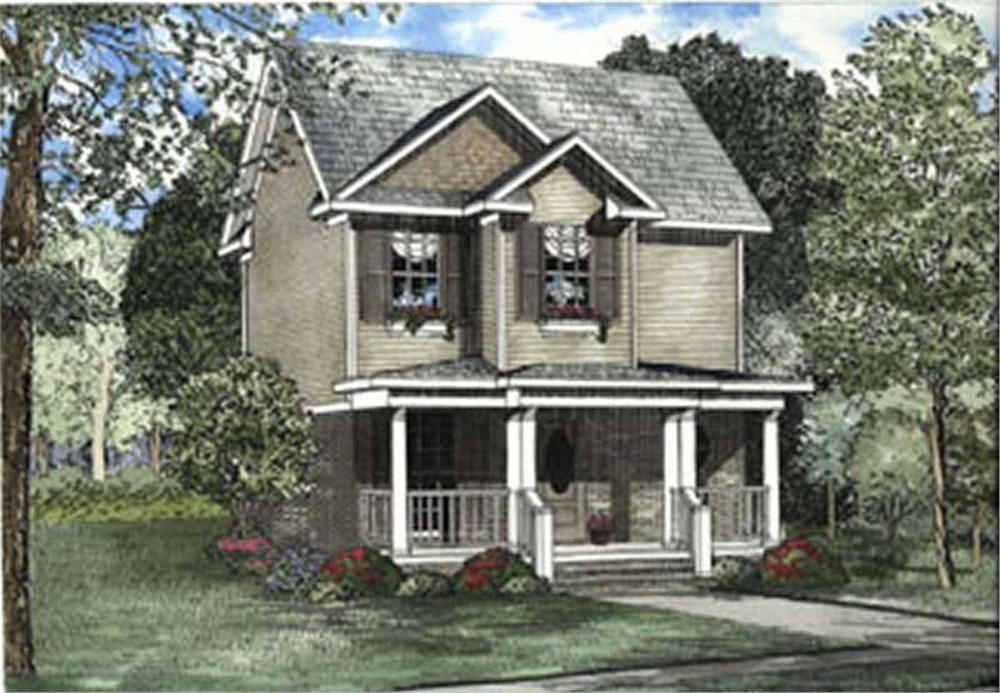 Front elevation of Lake home (ThePlanCollection: House Plan #153-1634)
