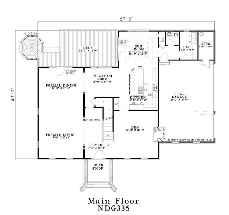 Floor Plan First Story of European Plan #153-1644
