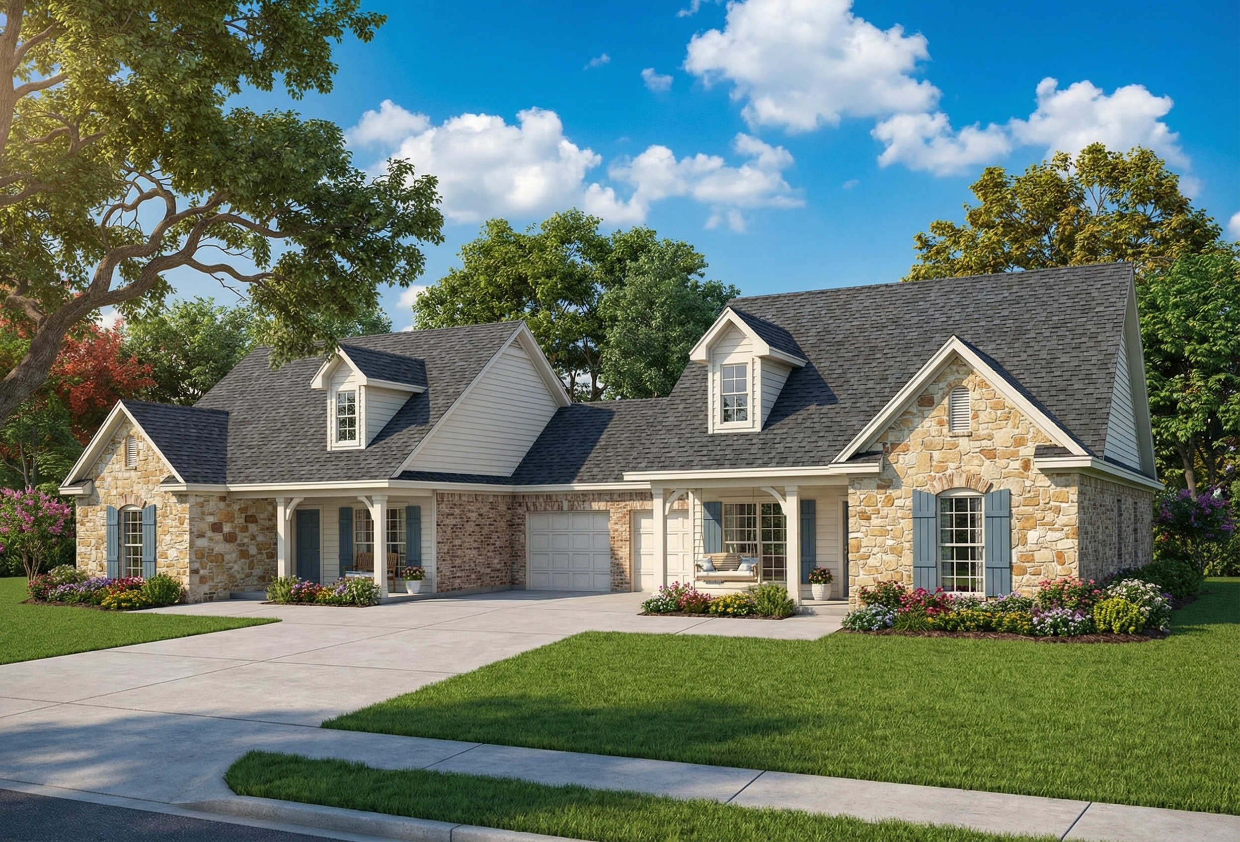 Front elevation of Multi-Unit home (ThePlanCollection: House Plan #153-1646)