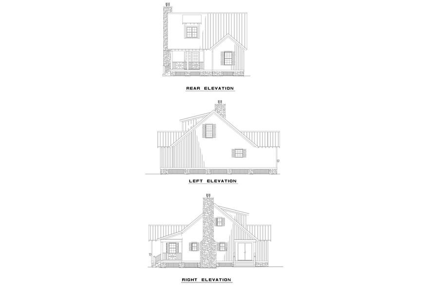 Home Plan Rear Elevation of this 2-Bedroom,1178 Sq Ft Plan -153-1648