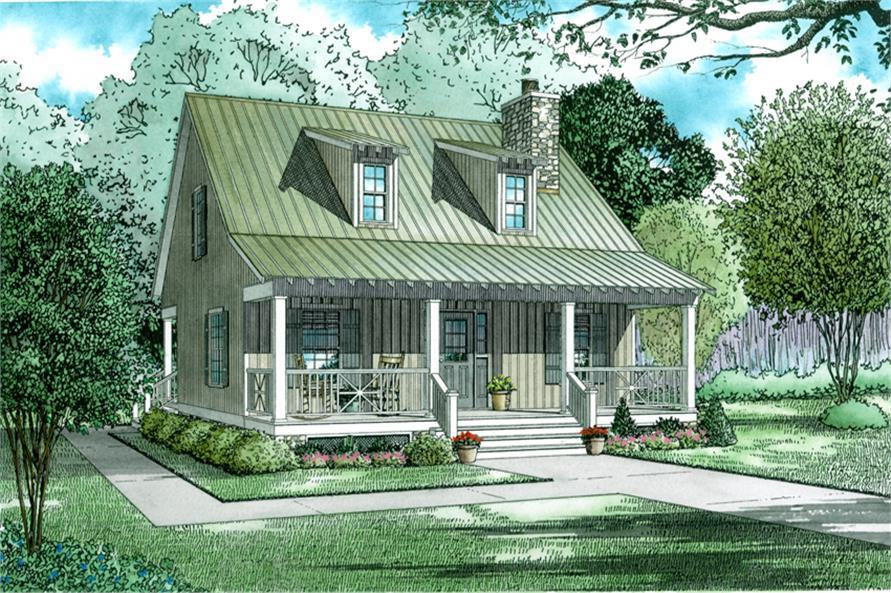 Front elevation of Country home (ThePlanCollection: House Plan #153-1649)
