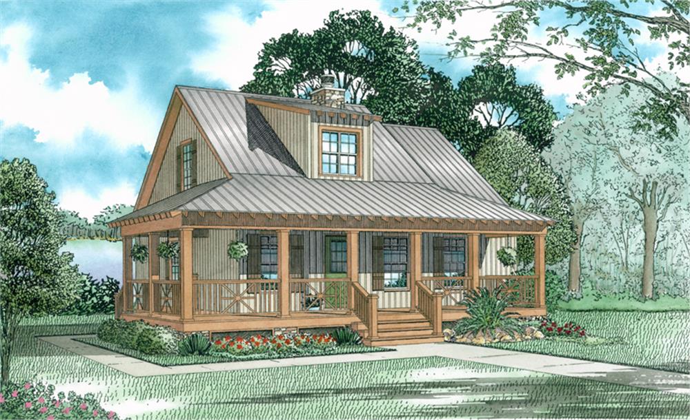 Front elevation of Country home (ThePlanCollection: House Plan #153-1651)