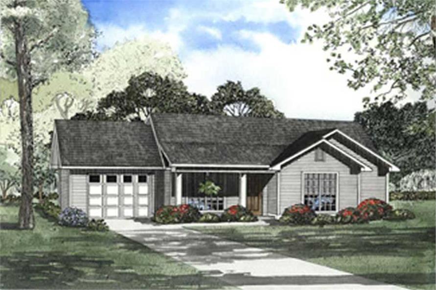 Front elevation of Country home (ThePlanCollection: House Plan #153-1657)