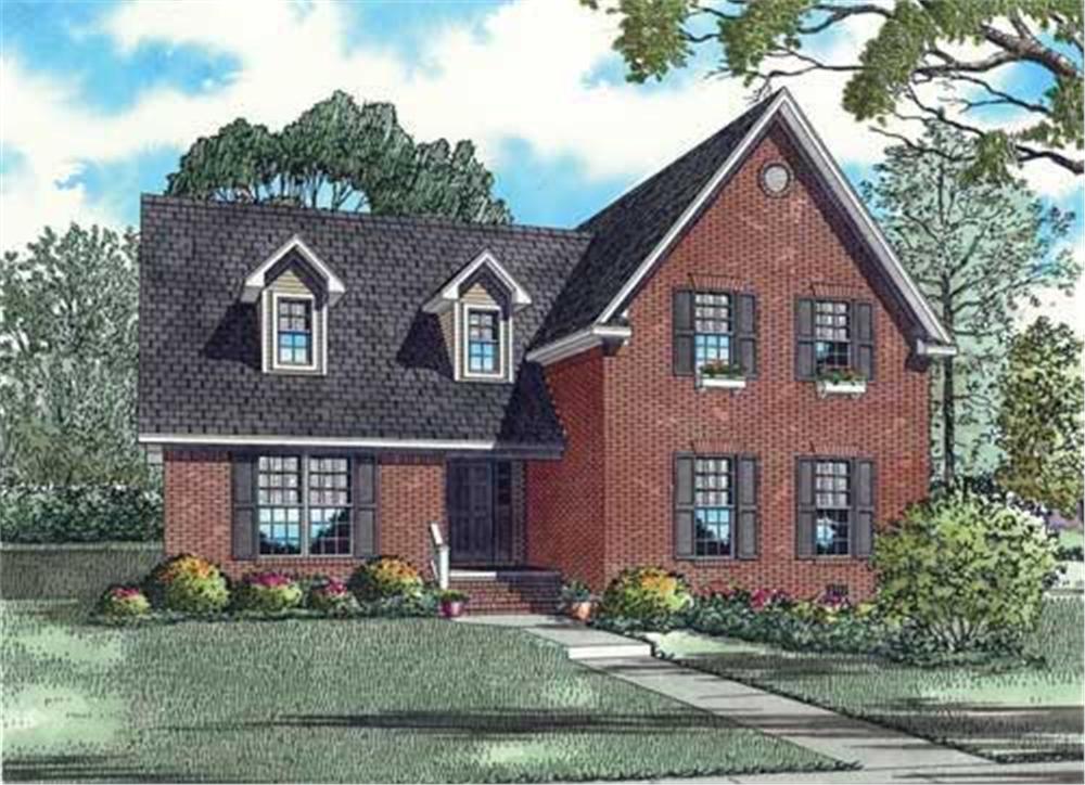 This is an artist's rendering of these Traditional House Plans.