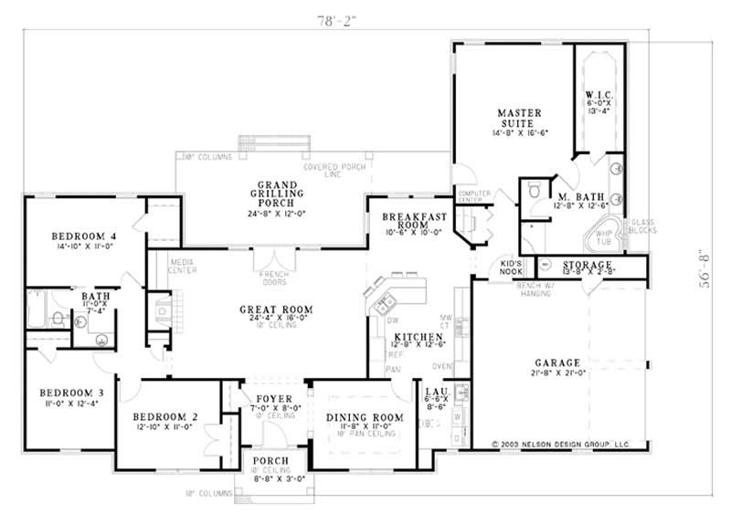 Floor Plan First Story of Contemporary Plan #153-1676