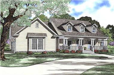 4-Bedroom, 2373 Sq Ft Country Home Plan - 153-1684 - Main Exterior