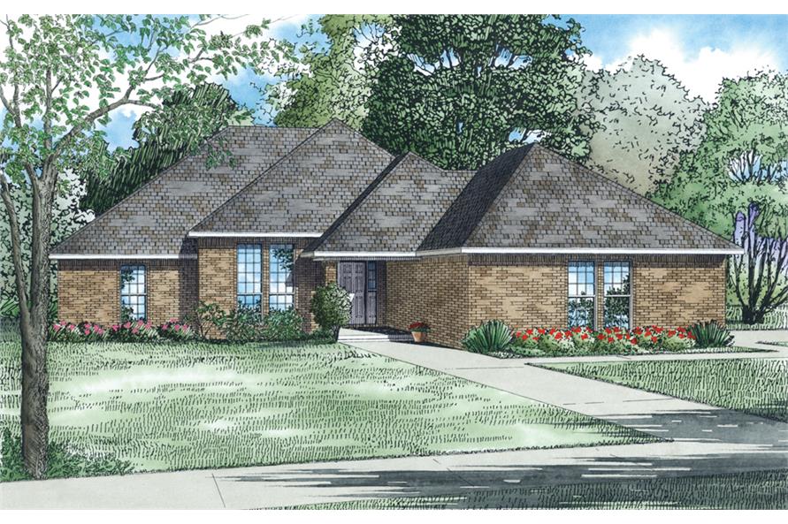 153-1686: Home Plan Rendering-Front View