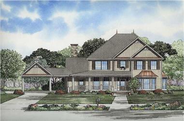 4-Bedroom, 3063 Sq Ft Colonial House Plan - 153-1687 - Front Exterior