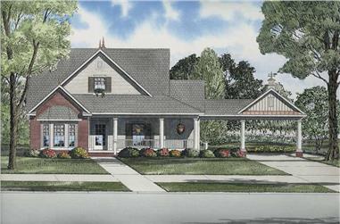3-Bedroom, 1927 Sq Ft Colonial House Plan - 153-1697 - Front Exterior