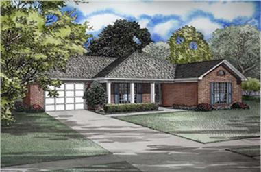 3-Bedroom, 1258 Sq Ft Ranch House Plan - 153-1700 - Front Exterior